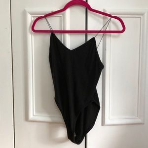 Black ribbed bodysuit